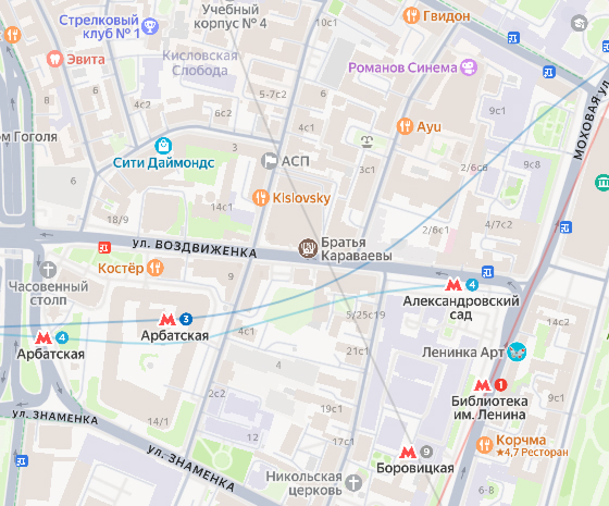 Карта расположения